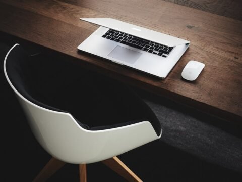 A desk at the end of the working day