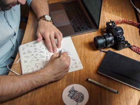 Paperwork and a notebook on a desk